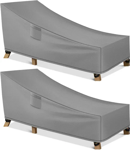 Miniatura 10 de WLEAFJ Funda impermeable para tumbona de patio, fundas resistentes para sillas de salón al aire libre, fundas negras duraderas para muebles