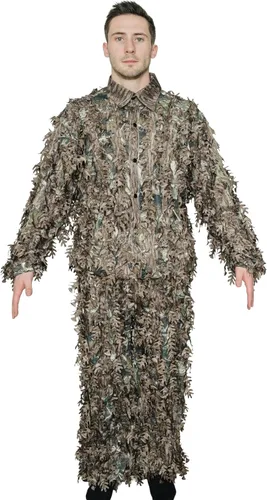 Miniatura 16 de QuikCamo Mossy Oak 3D Leafy Camo Ghillie Suit - Breathable Quiet Mesh, Snaps and Zippered Pockets for Turkey Hunting