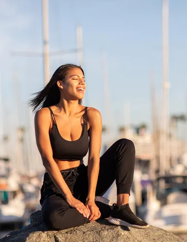 Miniatura 6 de AJISAI Pantalones deportivos para mujer, con cordón y bolsillos, para correr y descansar