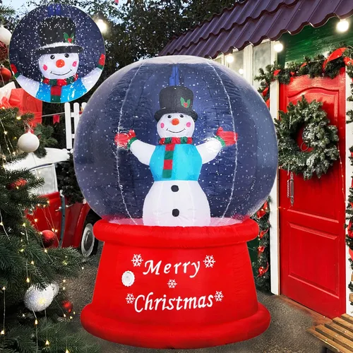 Miniatura 2 de Beyond Your Thoughts Globo de nieve inflable de Navidad de 6 pies con muñeco de nieve de música, soplador de aire con luz LED brillante, decoración