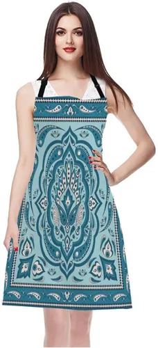 Miniatura 3 de EKOBLA Delantales bohemios con diseño floral de cachemira india, Multi-a150