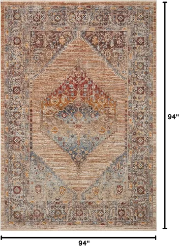 Miniatura 2 de Loloi II Sorrento Collection SOR-06 Multi/Sunset 7'-10" x 7'-10" - Alfombra decorativa redonda Multi / Atardecer