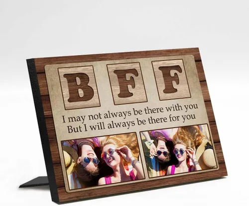 Miniatura 8 de M YESCUSTOM Marco de fotos personalizado con texto de amigos, marco de fotos de amistad para mejores amigos, panel de fotos Fover con pantalla