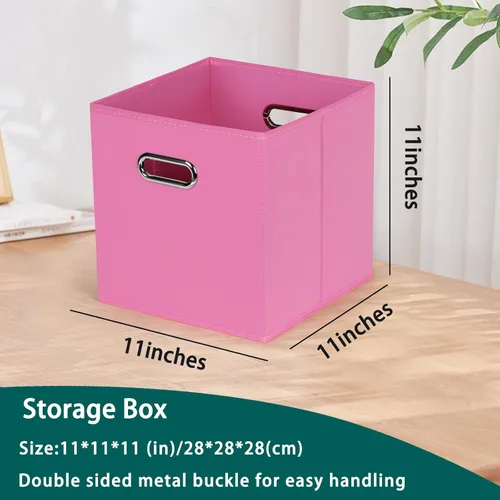 Miniatura 2 de Cubos de Almacenamiento Plegables Negros, Cajas de Almacenamiento de Tela, Organizadores de Cubos con Asas Duales para Organizador del Hogar, Juego