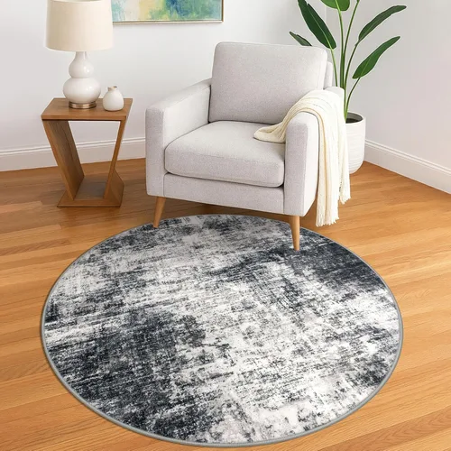 Miniatura 166 de IOHOUZE Alfombra pequeña abstracta de 2 x 3 pies, alfombra de entrada lavable para entrada interior, alfombras con respaldo de goma, alfombra gris