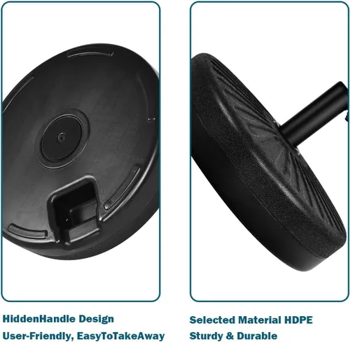 Miniatura 4 de Giantex Base redonda de sombrilla de patio rellena de arena de agua de 23 litros, soporte de sombrilla resistente de 20 pulgadas, soporte