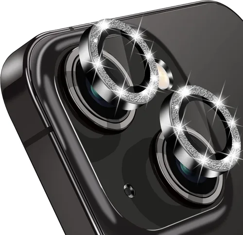 Miniatura 18 de Protector de lente de cámara compatible con iPhone 15 y 15 Plus, cubierta antiarañazos, protector de lente de vidrio templado 9H, protector de Negro