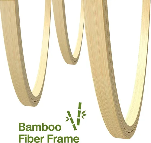Miniatura 6 de Caydo Juego de 6 aros de bordado de bambú con 6 piezas de tela Aida, 14 unidades, tela de punto de cruz blanca para bordado y punto de cruz