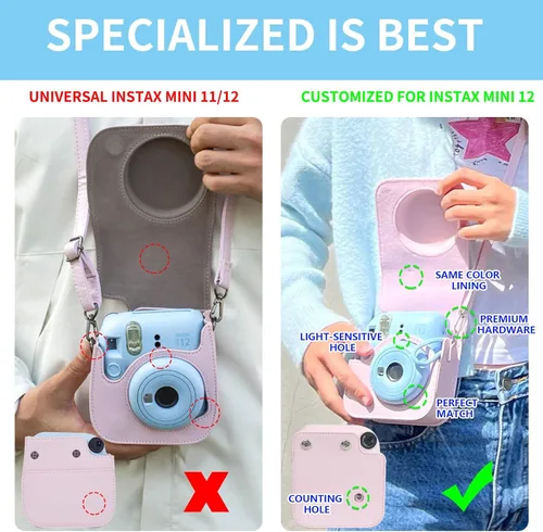 Miniatura 2 de Kit de Accesorios para Cámara Instantánea Fujifilm Instax Mini 12 Funda + Álbum para Película Mini de 3 Pulgadas + Filtros de Color + Álbum de Fotos