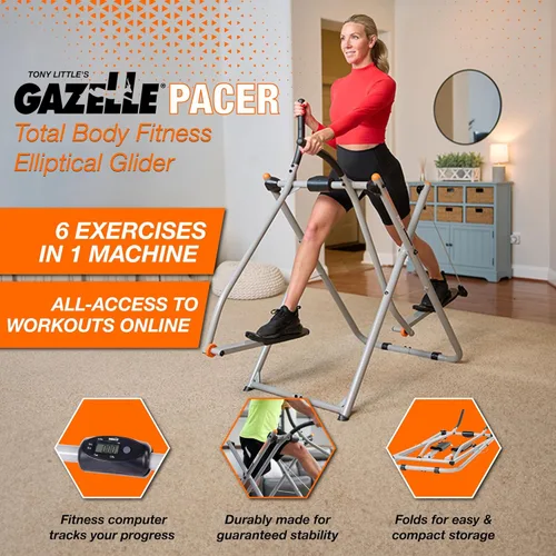 Miniatura 7 de Gazelle Glider Elliptical Hybrid Exercise Machine Plate for Home Gym, Pacer or Sprinter Model - Low-Impact Cardio & Strength Training