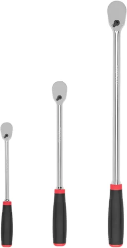 Miniatura 14 de TEKTON Juego de trinquetes de liberación rápida con mango de agarre cómodo de cuadradillo de 1/4, 3/8, 1/2 pulgadas, 3 piezas