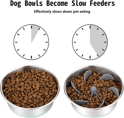 Miniatura 2 de Keegud Inserto de Tazones de Alimentación Lenta para Perros [Ventosas de Pulpo] Tazón para Perros Súper Firme de Alimentación Lenta [Cortable]