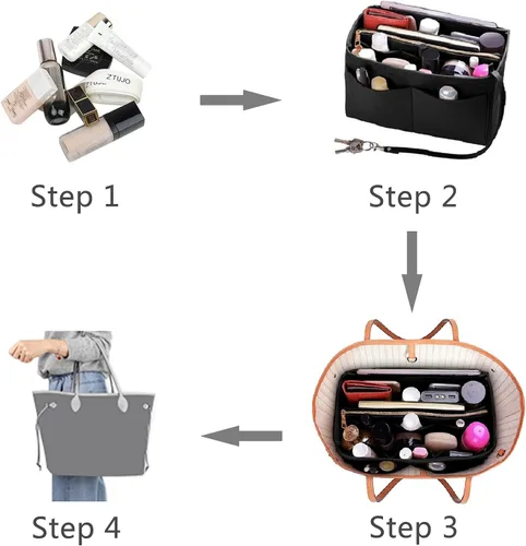 Miniatura 6 de ZTUJO - Organizador de bolsos de fieltro con cremallera metálica que se adapta a bolsos de mano y tote, especialmente diseñado para bolsos Speedy