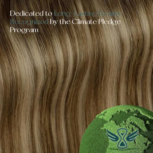 Miniatura 9 de Easyouth Extensiones de cabello humano con clip, color marrón medio que se desvanece a rubio caramelo, extensiones de cabello humano real con clip