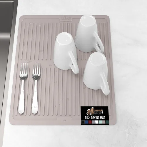 Miniatura 51 de GORILLA GRIP Tapete de microfibra ultra absorbente de agua, malla gruesa de secado rápido, almohadilla antideslizante para platos de fregadero