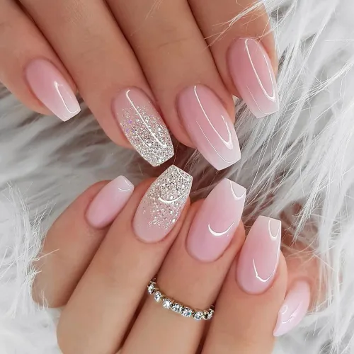 Miniatura 11 de 24 uñas postizas a presión de punta francesa, uñas acrílicas medianas falsas/falsas con diamantes de imitación de flores, diseños de punta francesa