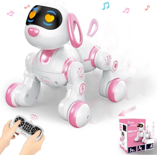 Miniatura 8 de Perro robot, perro a control remoto para niños con detección táctil de cabeza y función de música, robot interactivo programable, divertido juguete