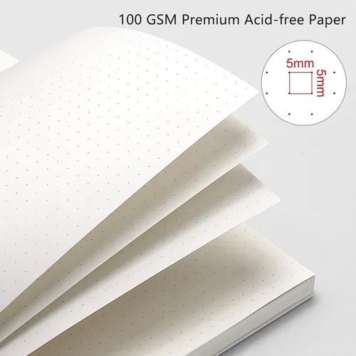 Miniatura 2 de RETTACY - Cuaderno de viñetas con puntos, paquete de 3, 160 páginas por paquete, tamaño A5 mediano (5.7" × 8.3"), papel grueso de 100 gsm