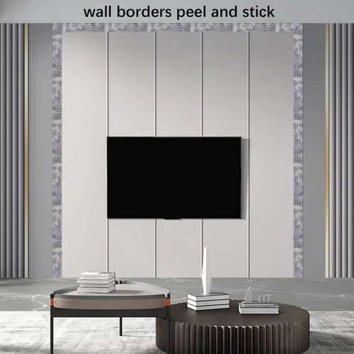 Miniatura 3 de Yutianli Moldura de Corona Despegar y Pegar Borde de Papel Tapiz Base de Pared Flexible Moldura Trim Zócalo de Vinilo Autoadhesivo Mármol Gris Gris