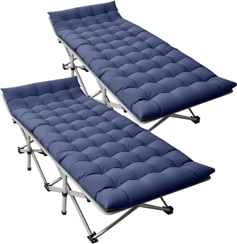 Miniatura 11 de DoCred Catre plegable XXL de gran tamaño con colchón, catre de dormir resistente, cama portátil para adultos al aire libre con bolsa de transporte