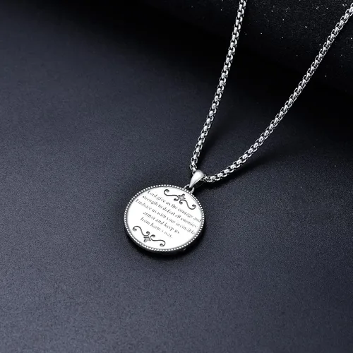Miniatura 93 de CEKAMA - Collar de plata de ley 925 con dije de amuleto para hombres y mujeres, con cadena de 0.098 in, 22 pulgadas + 2 pulgadas