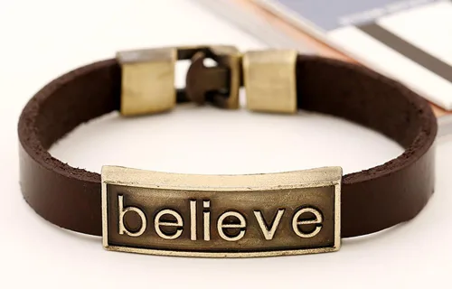 Miniatura 5 de Hamoery Pulsera de cuero de aleación punk para hombre, pulsera cruzada
