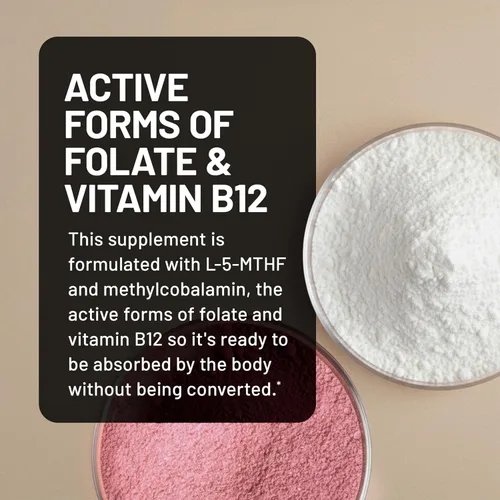 Miniatura 2 de NatureWise L Metilfolato 15 mg + B12 - L-metilfolato 15 mg + B12 metilcobalamina 1000 mcg - Forma activa de 5-MTHF - Apoya el estado de ánimo