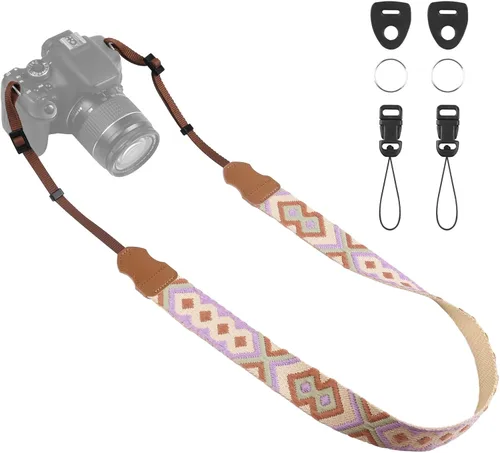 Miniatura 13 de Correa universal para cámara, correa para el cuello de la cámara, correas de hombro ajustables compatibles con Canon, Fujifilm, Nikon, Olympus