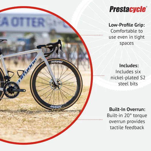 Miniatura 5 de Prestacycle Mini Bike TorqKeys - Herramienta de par preestablecida con 6 puntas y soporte - Compatible con broca hexagonal estándar de 1/4" - Elige