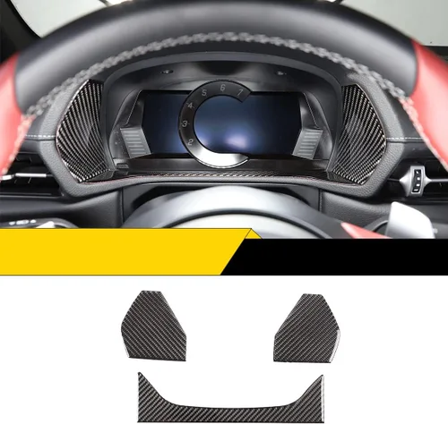 Compatible con Toyota Supra GR A90 A91 MK5 2019-2022 Fibra de carbono real Accesorios interior del automóvil, tablero de instrumentos de indicador