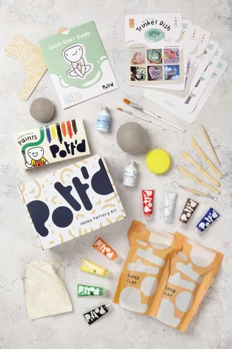 Miniatura 5 de Pott'd Arcilla seca al aire para adultos. Kit de cerámica para principiantes para adultos. Kit de manualidades para adultos. Incluye: arcilla seca