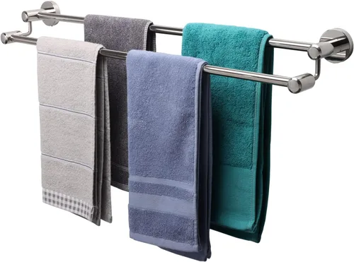 Miniatura 10 de TocTen Barra Doble para Toallas de Baño - Toallero de Acero Inoxidable SUS304 Reforzado para Baño, Accesorios de Baño Barra Doble para Toallas
