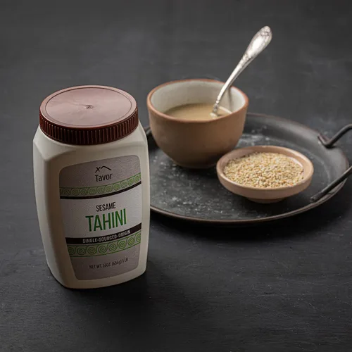 Miniatura 2 de Tavor Pasta natural de Tahini de 1 libra, semillas de sésamo molido tostado, salsa suave cruda y natural, para recetas de hummus y comidas veganas