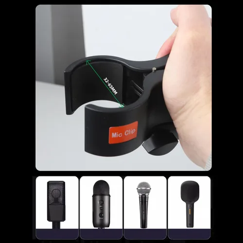 Miniatura 8 de Soporte de micrófono de escritorio ajustable flexible Brazo del auge del micrófono para el montaje superior del arte de la cocina de la transmisión