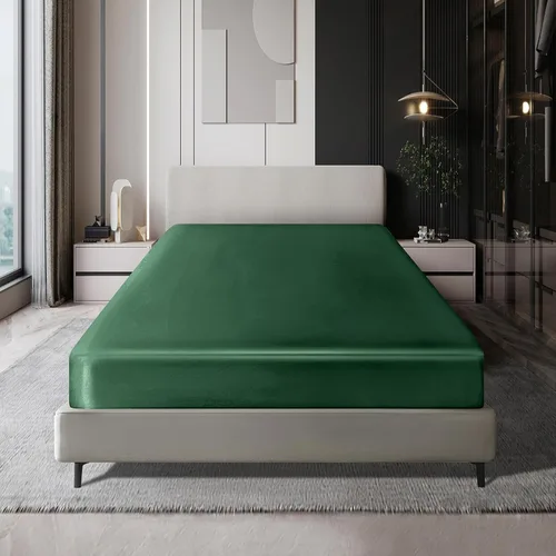 Miniatura 14 de MILVOWOC Sábana bajera ajustable de satén tamaño King - Sábana de cama de fondo suave negro, 1 pieza