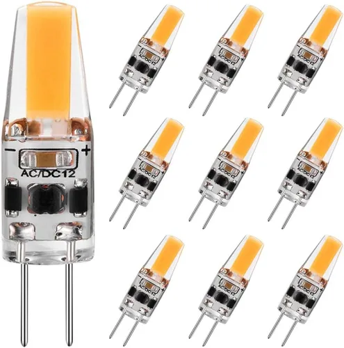 Bombilla LED G4 de 2 W equivalente a 20 W T3 JC tipo Bi-Pin G4 bombilla halógena, AC/DC 12V blanco cálido 3000K G4 bombilla para luz debajo del