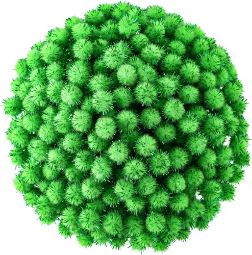 Miniatura 10 de HESTYA 500 Piezas Pompones de Navidad Brillantes de 0.5 Pulgadas Pompones Esponjosos Deslumbrantes Bolas de Pompones Pequeños de Fieltro con Blanco