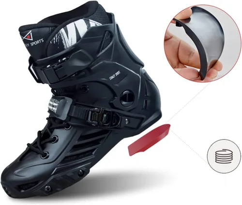 Miniatura 7 de Patines profesionales en línea para adultos, zapatos de patinaje de velocidad negro para deportes al aire libre, mujeres y hombres, zapatos de 4