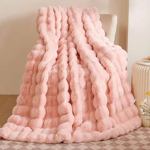 Miniatura 14 de GKXLH Manta suave y esponjosa, manta mullida para sofá, manta de felpa de piel sintética de conejo, mantas bonitas y acogedoras para mujeres, mantas