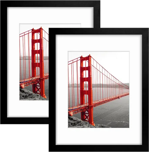 Miniatura 22 de Frametory, Portarretratos de 8 x 10 pulgadas con paspartú para fotos de 5 x 7, para pared y mesa (color azul, paquete de 2)