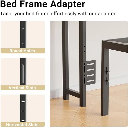 Miniatura 7 de Unikito Cabecera individual con almacenamiento, cabeceros con toma de corriente y luces LED inteligentes, cabecera resistente para cama