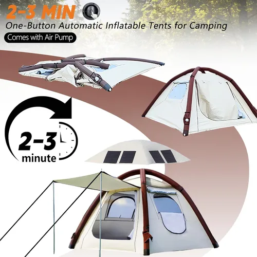 Miniatura 9 de Automatic Tents for Camping 4 Person with Rechargeable Device, Portable Carry 4000mm Waterproof & UV Protection Pop Up Tent, Easy Setup Instant