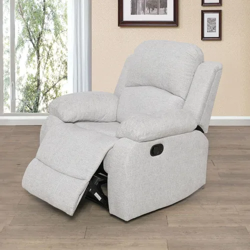 Miniatura 32 de Juego de sala de Estar reclinable de 3 piezas, juego de sofá reclinable Manual para conjunto de muebles de sala de Estar, con consola de Gris oscuro