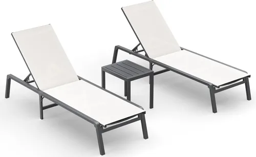 Miniatura 18 de Tumbona de Aluminio para Exteriores - Silla de Descanso Plegable y de Montaje Libre para Exteriores con 5 Respaldos Ajustables, Silla de Patio