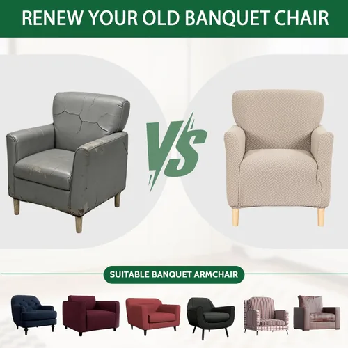 Miniatura 5 de Fundas estampadas para sillón de banquete fundas suaves para sillón de 1 pieza, fundas elásticas para silla de sala de estar, funda antideslizante