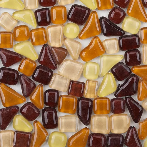 Miniatura 14 de Azulejos de mosaico de 7.05 oz, paquete de azulejos de mosaico de vidrio de cristal, suministros para decoración del hogar, manualidades, platos