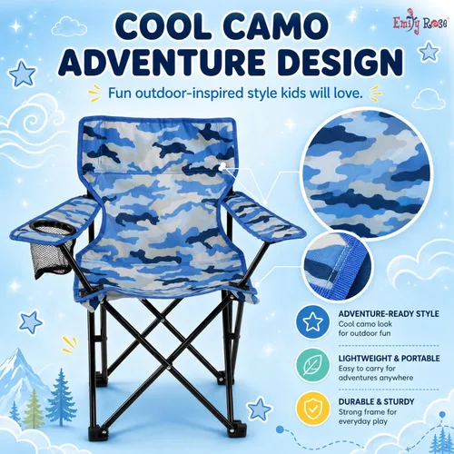 Miniatura 3 de Emily Rose Silla de Playa y Campamento Plegable para Niños con Seguro de Seguridad - Silla de Viaje y Campamento para Niños, Niñas y Bebés de 2 a 7