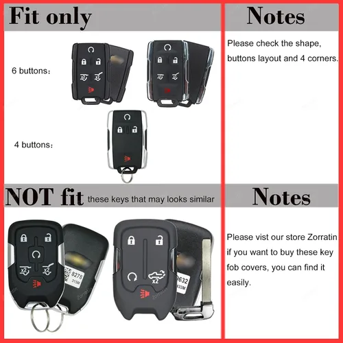 Miniatura 2 de Protector de silicona para llavero con control remoto GMC Yukon y Chevrolet Suburban Tahoe 2015-2020 SUV con encendido de llave giratoria