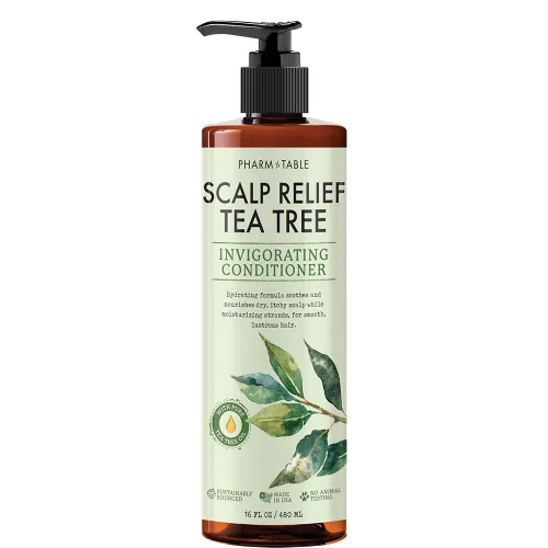 PHARM TO TABLE Acondicionador de árbol de té para hombres y mujeres, desenredante el cabello y alivio calmante del cuero cabelludo, infundido con