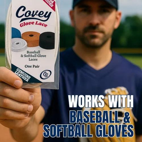 Miniatura 3 de Covey Sports Kit de encaje de guante de béisbol de alta calidad, cuero crudo americano auténtico, cordones de 72 pulgadas para reparación y relación